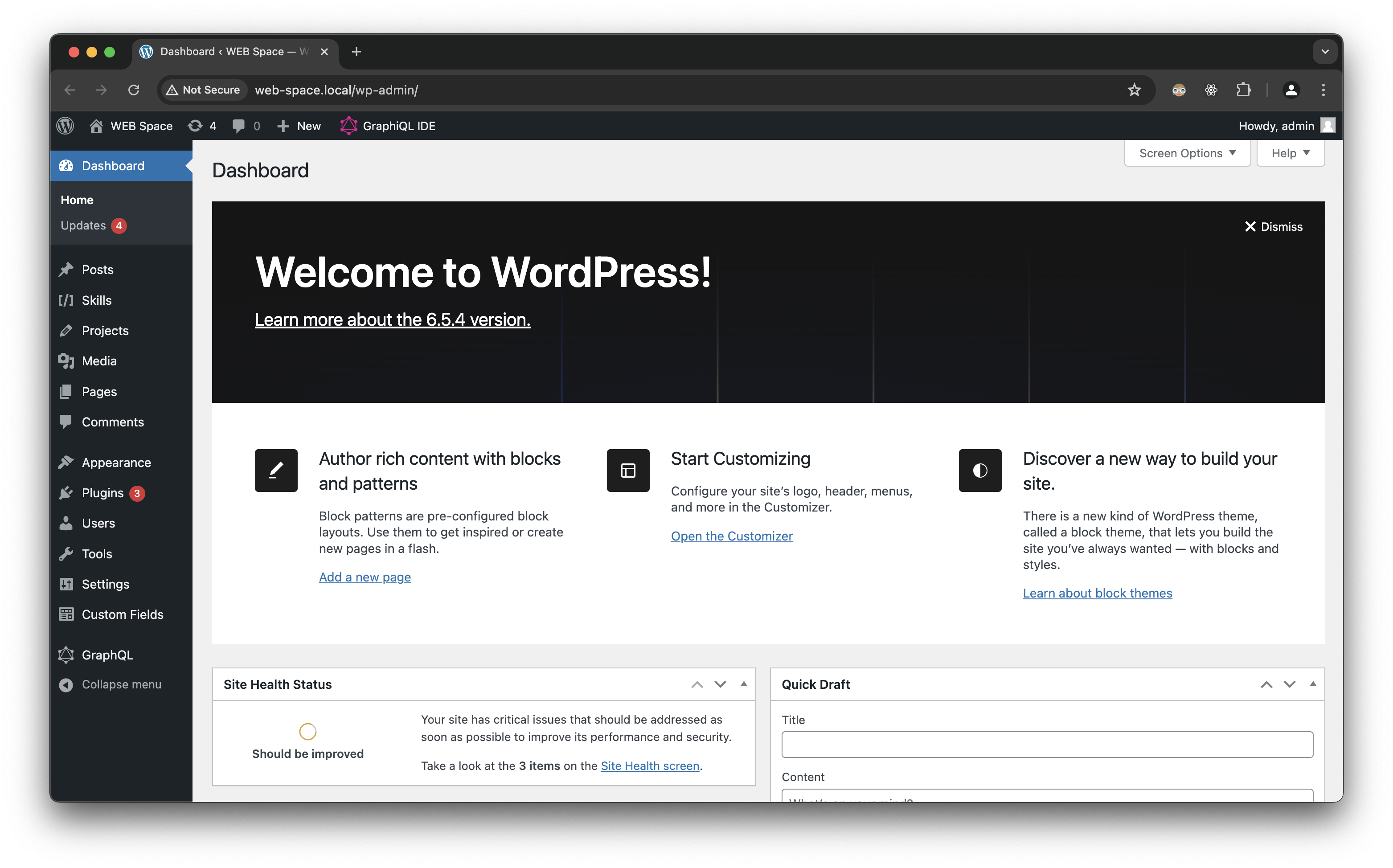 WordPress Dashboard